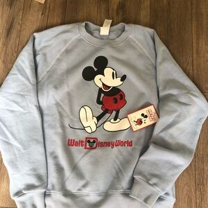 Disney Men's Blue Mickey Mouse Crewneck Sweater
